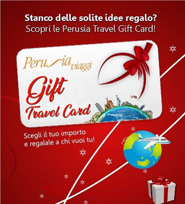 Perusia Gift Travel Card. Regala un vacanza! Un'idea regalo originale con Perusia Viaggi
