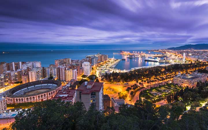 Malaga vista aerea del Porto e della Plaza de Toros - Itinerario Tour Andalusia 8 giorni Perusia Viaggi